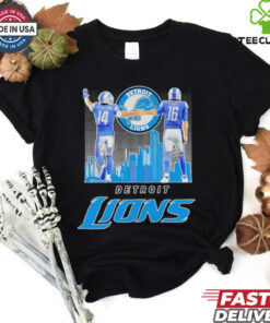 Amon Ra St Brown x Jared Goff Detroit Lions skyline City shirt