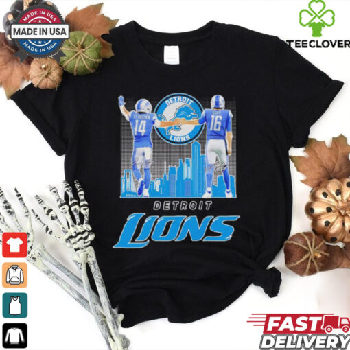 Amon Ra St Brown x Jared Goff Detroit Lions skyline City shirt