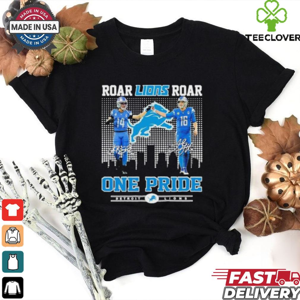Amon Ra St. Brown And Jared Goff Roar Lions Roar One Pride Shirt Amon Ra St. Brown And Jared Goff Roar Lions Roar One Pride Shirt