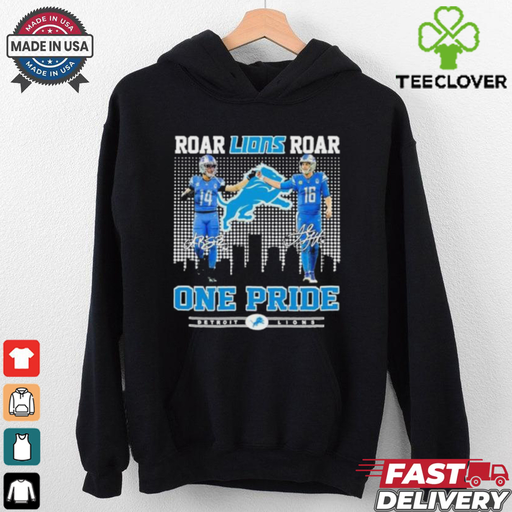 Amon Ra St. Brown And Jared Goff Roar Lions Roar One Pride Shirt Amon Ra St. Brown And Jared Goff Roar Lions Roar One Pride Shirt