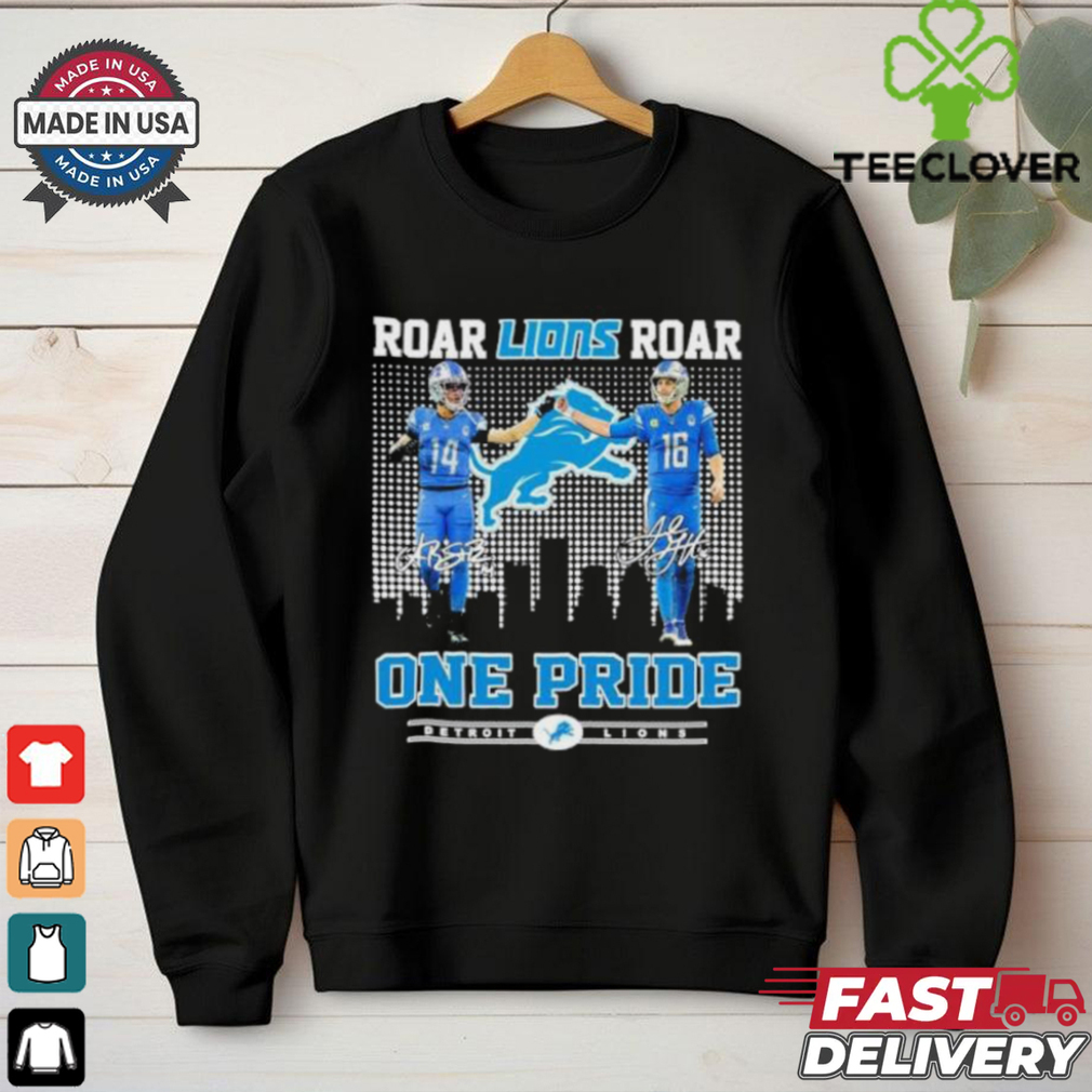 Amon Ra St. Brown And Jared Goff Roar Lions Roar One Pride Shirt Amon Ra St. Brown And Jared Goff Roar Lions Roar One Pride Shirt