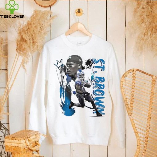 Amon Ra St. Brown number 14 Detroit Lions football player pose gift hoodie, sweater, longsleeve, shirt v-neck, t-shirt