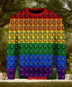 Among Us Gay Pride Ugly Christmas Sweater