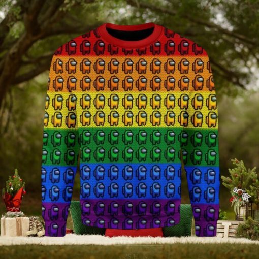 Among Us Gay Pride Ugly Christmas Sweater