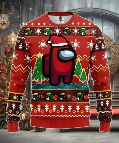 Among Us Red Ugly Christmas Sweater Amazing Gift Men And Women Christmas Gift