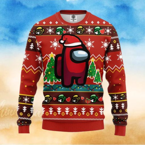 Among Us Red Ugly Christmas Sweater For Men Women