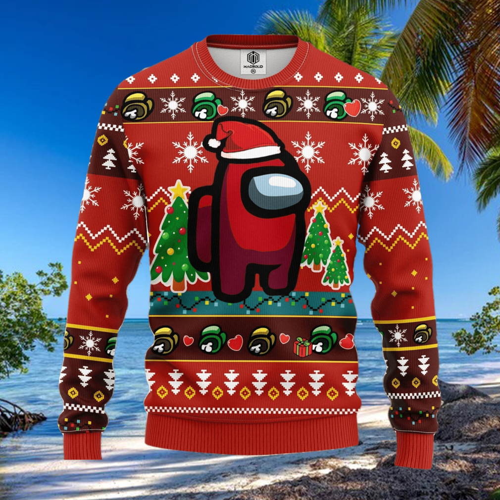 Among Us Red Ugly Christmas Sweater For Men Women Among Us Red Ugly Christmas Sweater For Men Women