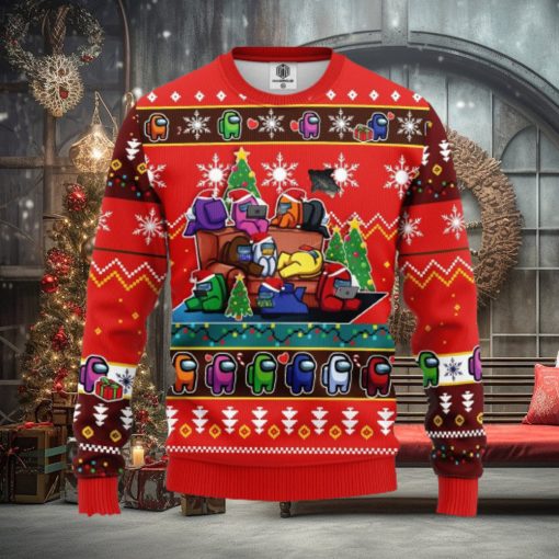 Among Us Ugly Christmas Sweater Red Amazing Gift Christmas Gift For Men And Women