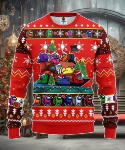 Among Us Ugly Christmas Sweater Red Amazing Gift Men And Women Christmas Gift