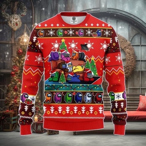 Among Us Ugly Christmas Sweater Red Amazing Gift Men And Women Christmas Gift