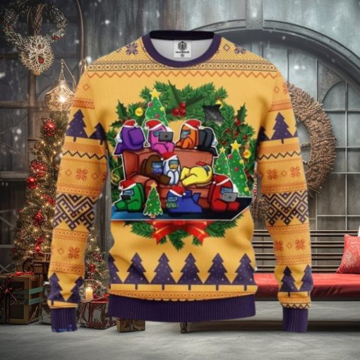 Among Us Yellow Ugly Christmas Sweater Best Gift For Men And Women