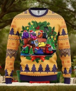 Among Us Yellow Ugly Christmas Sweater Best Gift For Men And Women