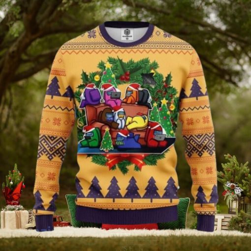 Among Us Yellow Ugly Christmas Sweater Best Gift For Men And Women