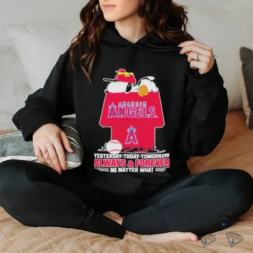 Anaheim Angels Snoopy Shirt, Always And Forever No Matter What Anaheim Angels T Shirt