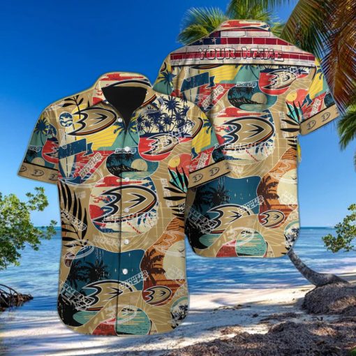 Anaheim Ducks Custom Name Vintage Hawaiian Shirt For Fans