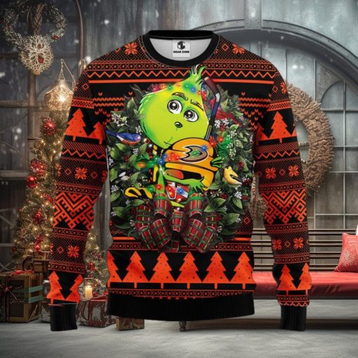 Anaheim Ducks Grinch Hug Christmas Ugly Sweater