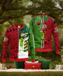 Anaheim Ducks Grinch & Scooby doo Christmas Ugly Sweater