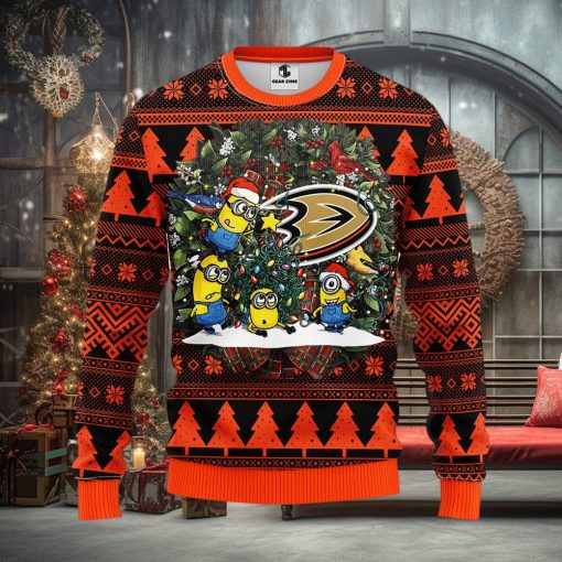Anaheim Ducks Minion Christmas Ugly Sweater