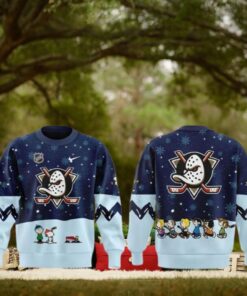 Anaheim Ducks x Peanuts & Snoopy Night Limtied Edition Christmas Sweater