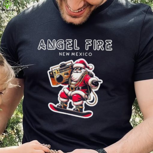 Angel Fire New Mexico Christmas Snowboard Santa Claus Shirt