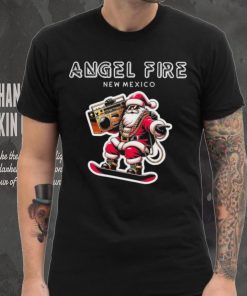 Angel Fire New Mexico Christmas Snowboard Santa Claus Shirt