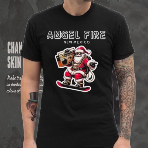 Angel Fire New Mexico Christmas Snowboard Santa Claus Shirt