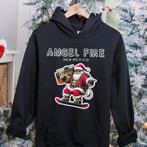 Angel Fire New Mexico Christmas Snowboard Santa Claus Shirt