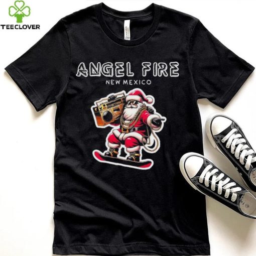 Angel Fire New Mexico Christmas Snowboard Santa Claus Shirt