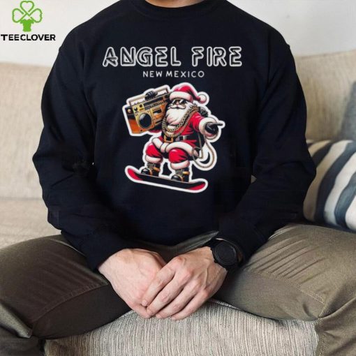 Angel Fire New Mexico Christmas Snowboard Santa Claus Shirt