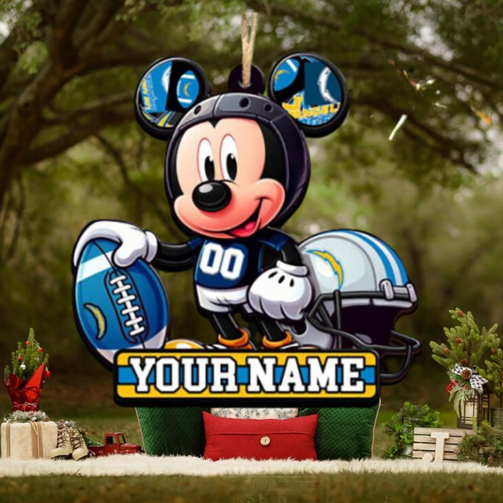 Angeles Chargers NFL Mickey Disney Christmas Ornament Angeles Chargers NFL Mickey Disney Christmas Ornament