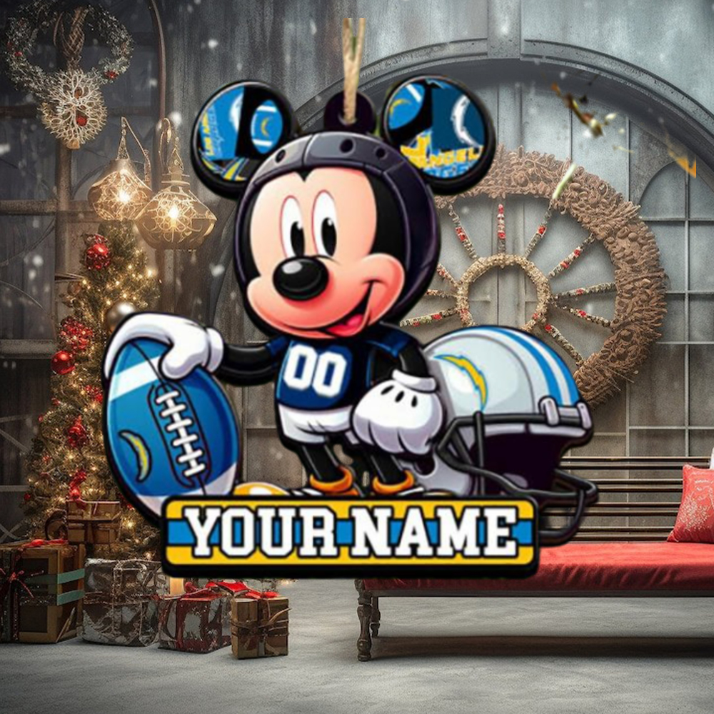 Angeles Chargers NFL Mickey Disney Christmas Ornament Angeles Chargers NFL Mickey Disney Christmas Ornament
