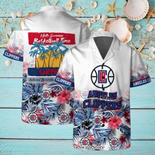 Angeles Clippers Team Logo Pattern Basketball Season Hawaiian Set