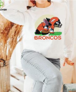 Angry Stitch character player Denver Broncos football logo shirt