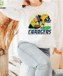 Angry Stitch character player Los Angeles Chargers football logo shirt