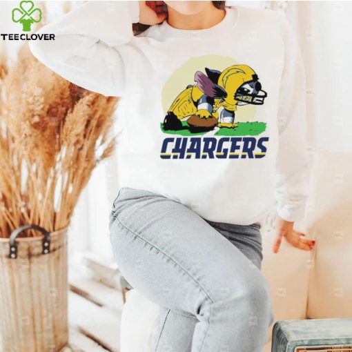 Angry Stitch character player Los Angeles Chargers football logo shirt