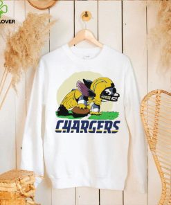 Angry Stitch character player Los Angeles Chargers football logo shirt