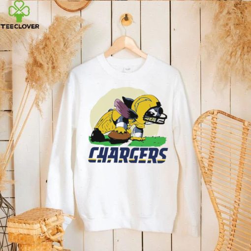 Angry Stitch character player Los Angeles Chargers football logo shirt