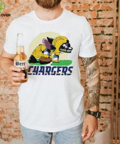 Angry Stitch character player Los Angeles Chargers football logo shirt