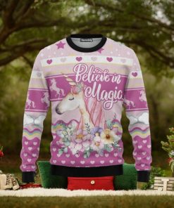 Animal Unicorn Believe In Magic Ugly Christmas Sweater