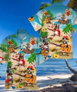 Animals Guitar Hawaiian Shirt Funny Play Music Beach Party Tropical