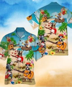 Animals Guitar Hawaiian Shirt Funny Play Music Beach Party Tropical