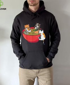 Anime Cats Eat Japanese Ramen Noodles T Shirt