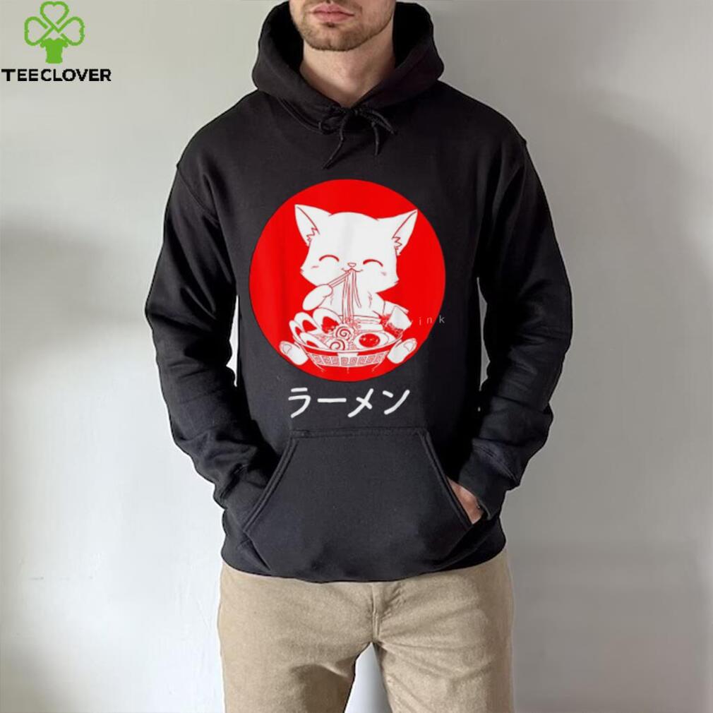 Kawaii Anime Neko Girls Eating Ramen Noodles T-Shirt Kawaii Anime Neko Girls Eating Ramen Noodles T-Shirt