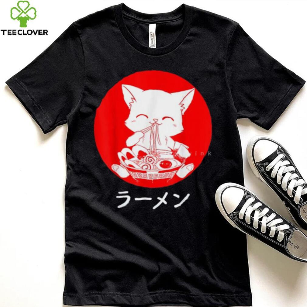 Kawaii Anime Neko Girls Eating Ramen Noodles T-Shirt Kawaii Anime Neko Girls Eating Ramen Noodles T-Shirt