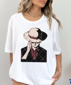 Anime One Piece Luffy With Hat Cartoon Character One Piece shirt