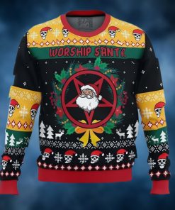 Anime Sweater Worship Santa Ugly Christmas Sweater
