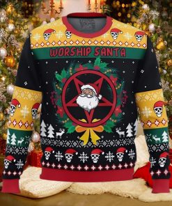 Anime Sweater Worship Santa Ugly Christmas Sweater