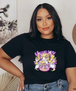 Anime girl eating a big juicy hamburger Yummy cartoon shirt 2 Anime girl eating a big juicy hamburger Yummy cartoon shirt
