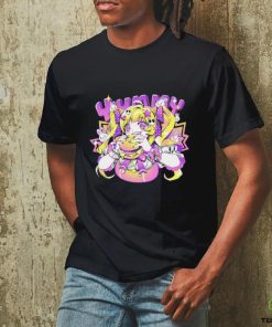 Anime girl eating a big juicy hamburger Yummy cartoon shirt 3 Anime girl eating a big juicy hamburger Yummy cartoon shirt