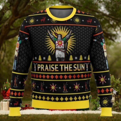 AnimeBape Dark Souls Praise The Sun Ugly Christmas Sweater